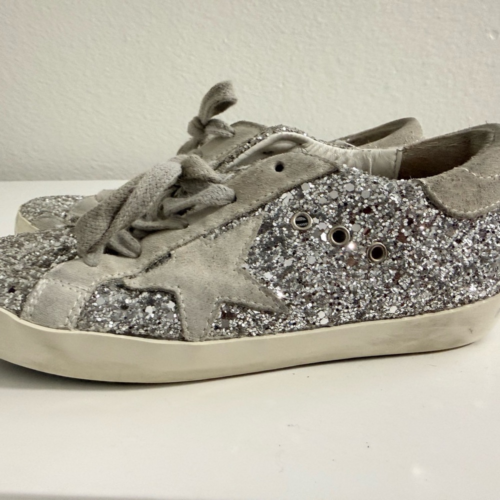 Golden Goose Kids  size 31 Silver Glitter Sneakers - Picture 5 of 10